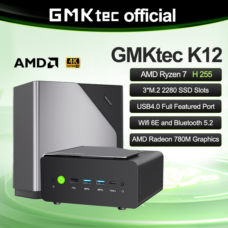 Oculink Egpu Mini Pc - كمبيوتر صغير GMKtec K12 AMD Ryzen