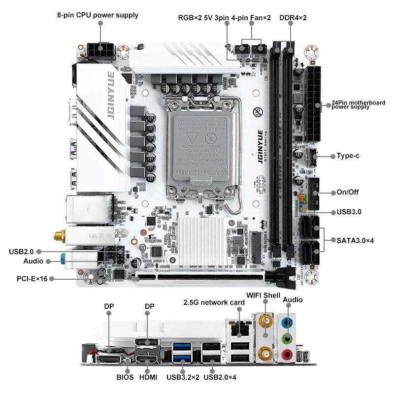 لوحة أم JGINYUE B760I GAMING M - مراجعة Lga1700 Itx Motherboard Ddr5 وسعره