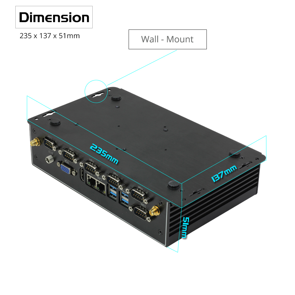 كمبيوتر صناعي صغير بدون مروحة  - مراجعة Fanless Industrial Pc Rs485 Core I7 وسعره